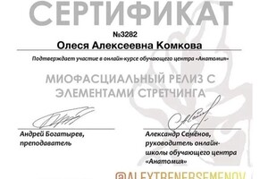 Диплом / сертификат №14 — Комкова Олеся Алексеевна