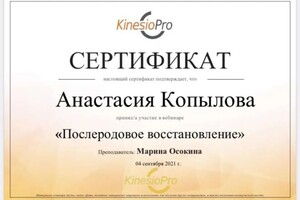 Диплом / сертификат №7 — Копылова Анастасия Алексеевна