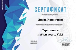 Диплом / сертификат №38 — Криничная Диана Андреевна