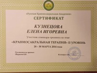 Диплом / сертификат №14 — Кузнецова Елена Игоревна