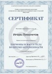 Диплом / сертификат №16 — Лихолетов Игорь Николаевич