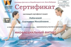 Диплом / сертификат №20 — Лобачева Екатерина