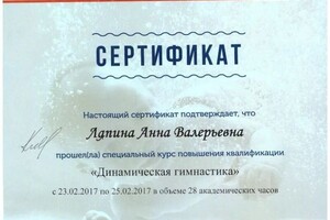 Диплом / сертификат №12 — Ляпина Анна Валерьевна