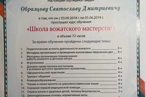 Диплом / сертификат №1 — Образцов Святослав Дмитриевич