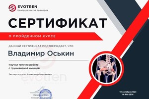 Диплом / сертификат №35 — Оськин Владимир Владимирович