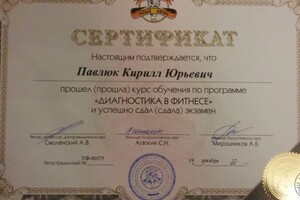 Сертификат — Павлюк Кирилл Юрьевич