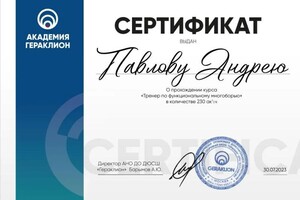 Диплом / сертификат №4 — Павлов Андрей Сергеевич