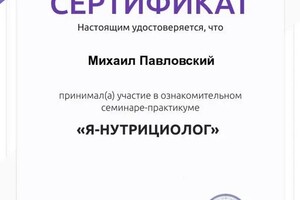 Диплом / сертификат №8 — Павловский Михаил Александрович