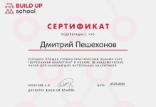 Диплом / сертификат №4 — Пешехонов Дмитрий Михайлович