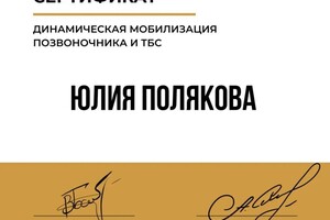 Диплом / сертификат №7 — Полякова Юлия Александровна