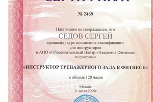 Диплом / сертификат №10 — седов сергей николаевич