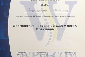 Прохождение курса диагностики нарушений опорно-двигательного аппарата у детей. — Серадский Максим Константинович