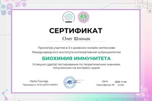 Диплом / сертификат №13 — Шлимак Олег Анатолиевич