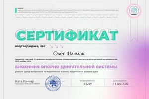 Диплом / сертификат №24 — Шлимак Олег Анатолиевич