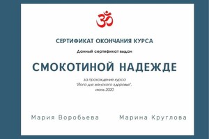 Диплом / сертификат №13 — Смокотина Надежда Александровна