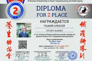 Диплом / сертификат №14 — Тоцкий Алексей Владимирович