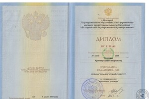 диплом о высшем образовании — Тохташ Артем Александрович