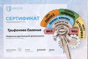 Диплом / сертификат №12 — Трифонова Евгения Алексеевна