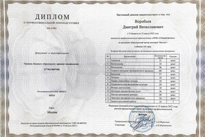 Диплом / сертификат №11 — Воробьев Дмитрий Вячеславович