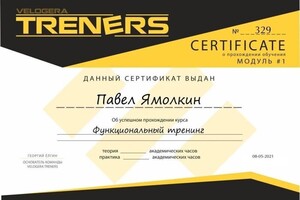 Диплом / сертификат №1 — Ямолкин Павел Владимирович