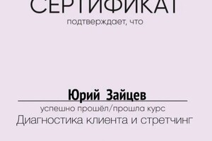 Диплом / сертификат №10 — Зайцев Юрий Александрович