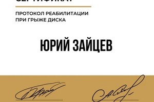 Диплом / сертификат №8 — Зайцев Юрий Александрович