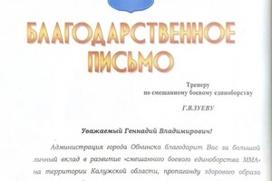 Диплом / сертификат №35 — Зуев Геннадий Владимирович