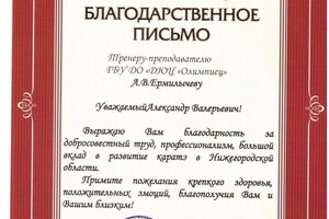 Диплом / сертификат №6 — Ермилычев Александр Валерьевич