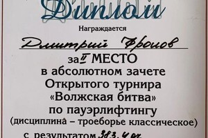 Диплом / сертификат №8 — Фролов Дмитрий Владимирович