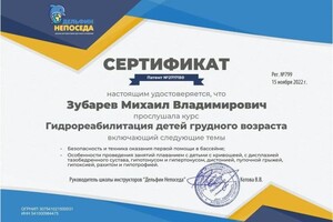 Диплом / сертификат №5 — Зубарев Михаил Владимирович