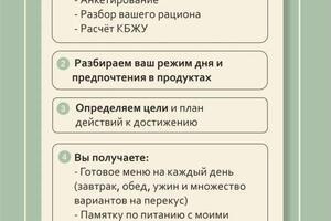 Личная консультация и сопровождение. Также составляю список продуктов, который необходим для здорового похудения. От... — Рогова Виктория Вячеславовна