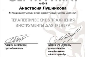 Лушникова Анастасия Викторовна — Диплом / сертификат №3