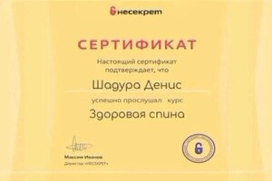 Диплом / сертификат №4 — Шадура Денис Юрьевич