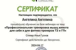 Диплом / сертификат №4 — Петрова Ангелина Николаевна