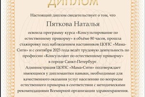 Диплом / сертификат №3 — Пяткова Наталья Викторовна