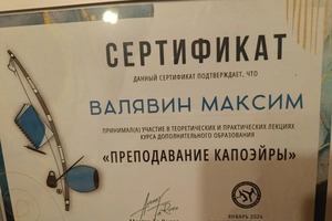 Диплом / сертификат №1 — Валявин Максим Сергеевич