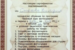 Диплом / сертификат №6 — Смирнова Виктория Михайловна