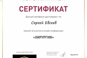 Диплом / сертификат №3 — Евсеев Сергей Павлович