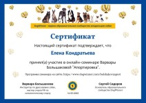 Диплом / сертификат №8 — Кондратьева Елена Владимировна