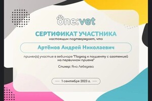 Диплом / сертификат №31 — дом Ветеринар на