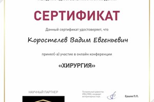 Диплом / сертификат №2 — Коростелев Вадим Евгеньевич